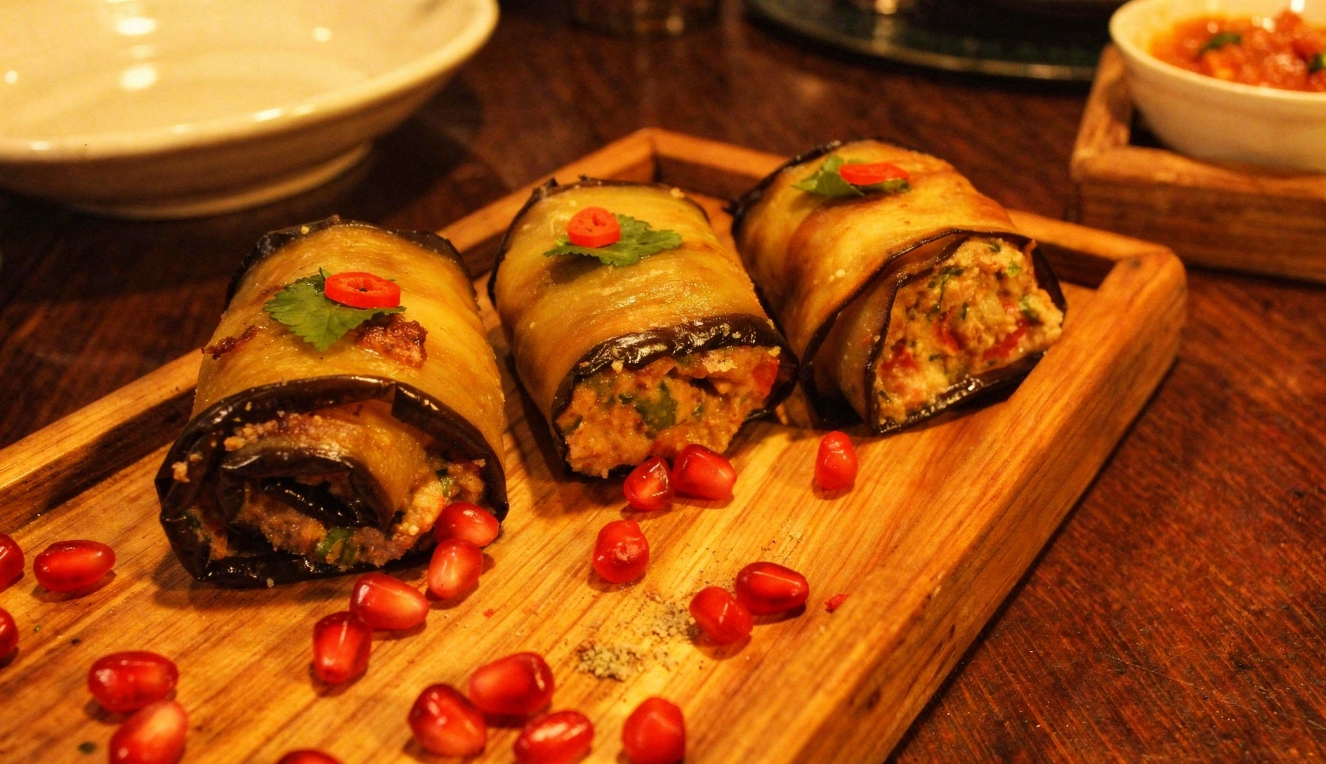 Badrijani Nigvzit: Eggplant Rolls with Walnut Paste